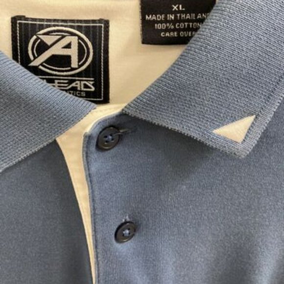 AHead Mens Polo Shirt XL Grey Goose Collection Short Sleeve Blue 100% Co… - Picture 4 of 5